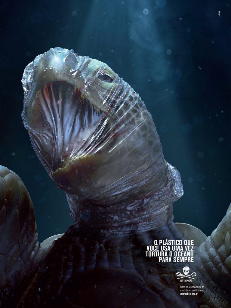 Sea Shepherd busca conscientização ao mostrar animais torturados por plástico nos oceanos
