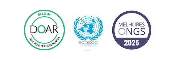 Selos de confiança: DOAR A+ (Gestão e Transparência), ECOSOC das Nações Unidas e Melhores ONGs 2025