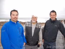 (Esquerda para direita) Laurens de Groot, Paul Watson, Steve Roest