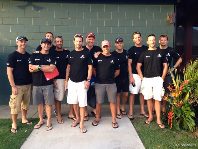 Equipe de remo da Sea Shepherd na Corrida Olamau 2013, em Big Island, Havaí. Foto: Sea Shepherd