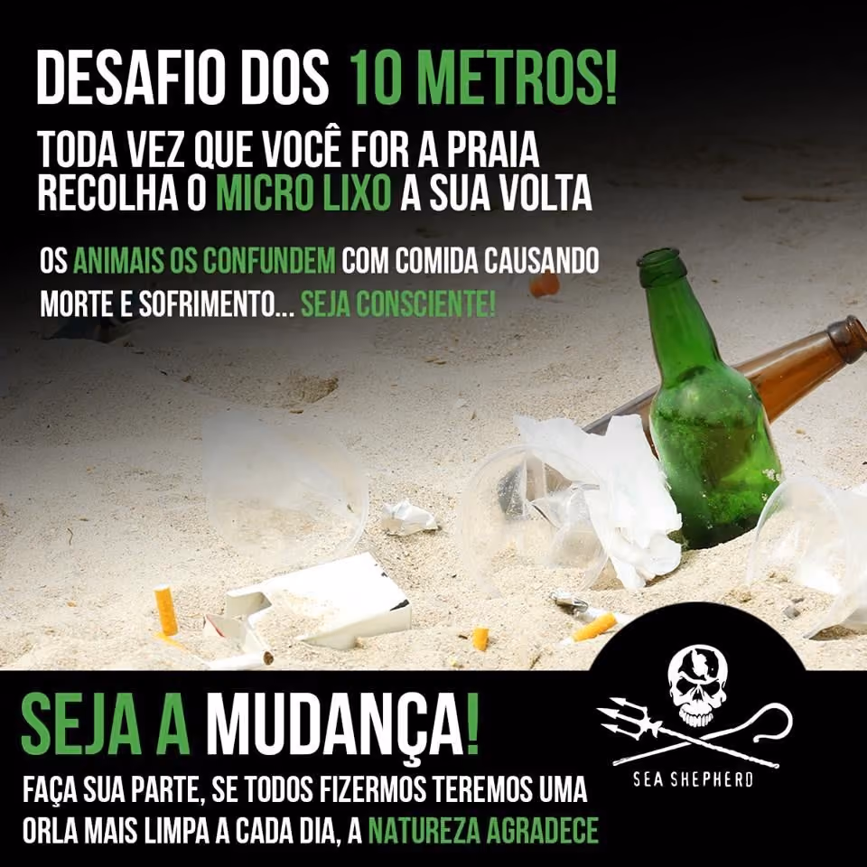 Banner da campanha sobre o Micro Lixo e Desafio dos 10 metros