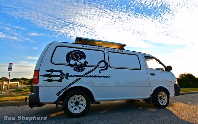 A Sea Shepherd Austrália doou uma van para a turnê. Foto: Champions for Change