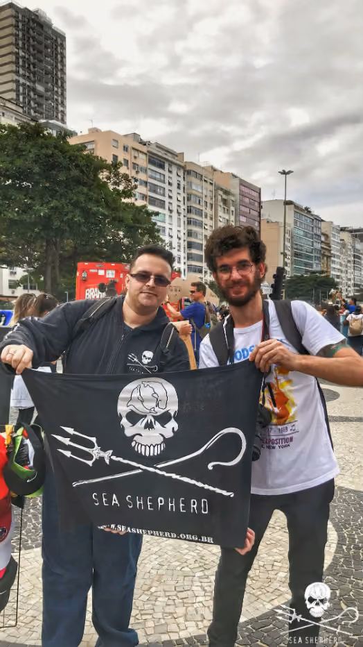 Voluntários Sea Shepherd Brasil no Rio de Janeiro na Marcha Pelos Oceanos.