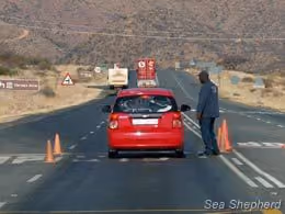 Barreira policial perto de Cape Town, na Reserva de Focas