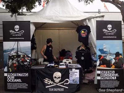 Stand da Sea Shepherd no Big Day Out Festival, na Austrália. Foto: Sea Shepherd