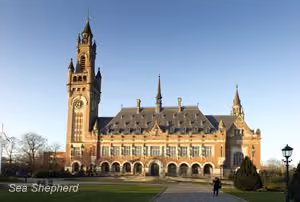 Visto do lado de fora, o Palácio da Paz em Haia (Holanda). O Palácio da Paz tem sido a sede do Tribunal Internacional de Justiça desde 1946. Foto: Capital Photos / Frank van Beek - Cortesia do ICJ