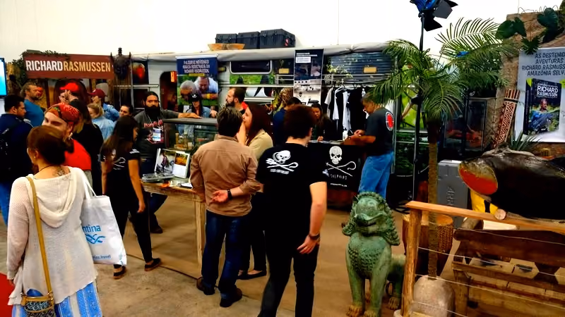 O estande do Richard Rasmussen e Sea Shepherd Brasil esteve lotado durante todo o evento.