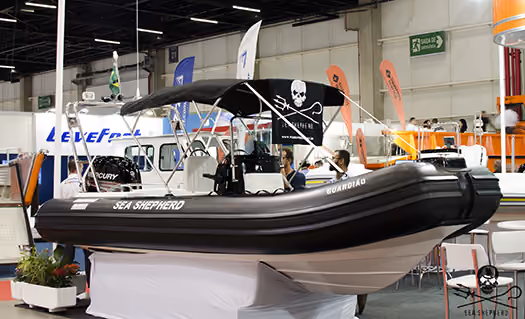 Guardião em exposição no estande da Flexboat.