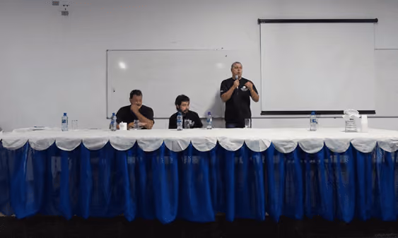 Luiz Albuquerque apresentando o trabalho da organização. Foto: ISSB