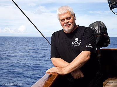 Capitão Watson a bordo do Steve Irwin. Foto: Tim Watters / Sea Shepherd