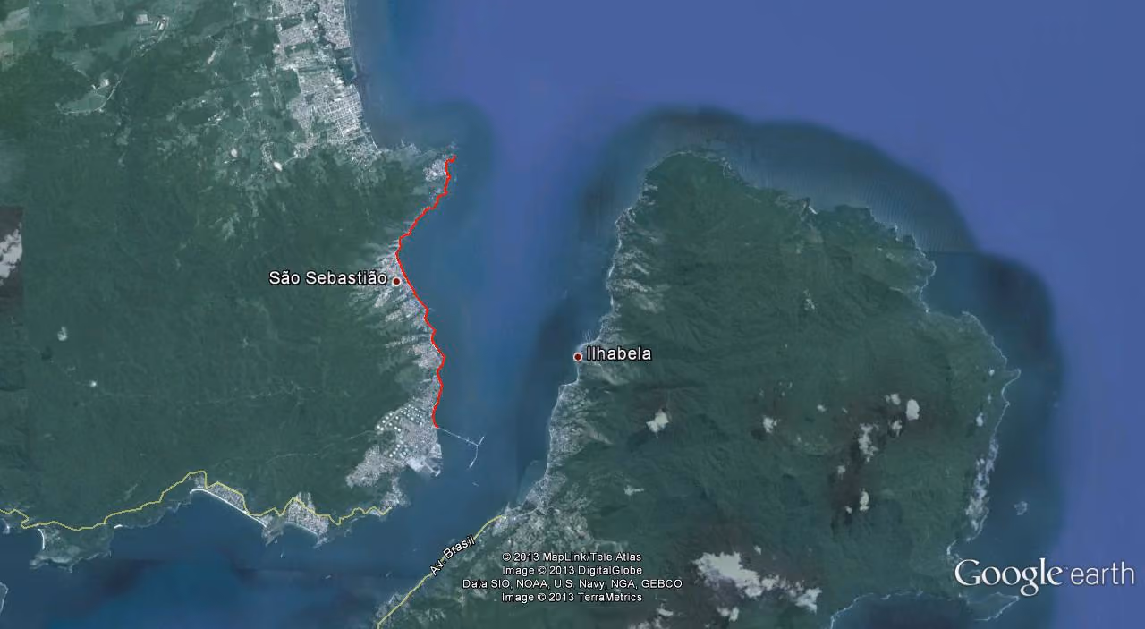 Proporção do vazamento até as 16h. Imagem: Google Earth