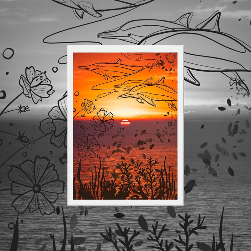x-dolphins-sunset-thumb Quadro Fenz golfinhos no por do sol